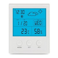 HaloVa Digital Hygrometer  Indoor Thermometer Humidity Monitor Gauge for Baby  Kids  Home  Car  Office  Etc. Jumbo Touchscreen and Backlight - B076P5Q9QV